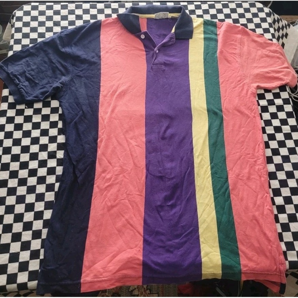 Britches Great Outdoors Mens XXL Polo Shirt‎ Vertical Stripe Cotton Multicolor